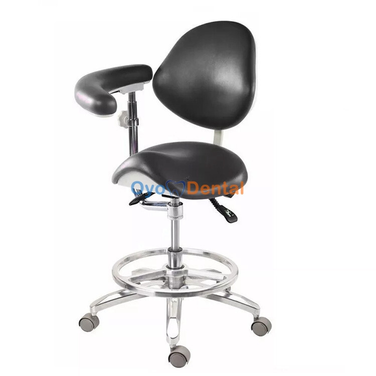 Ergonomic Adjustable Dental Operator Stool with Armrest Backrest Assistant Chair