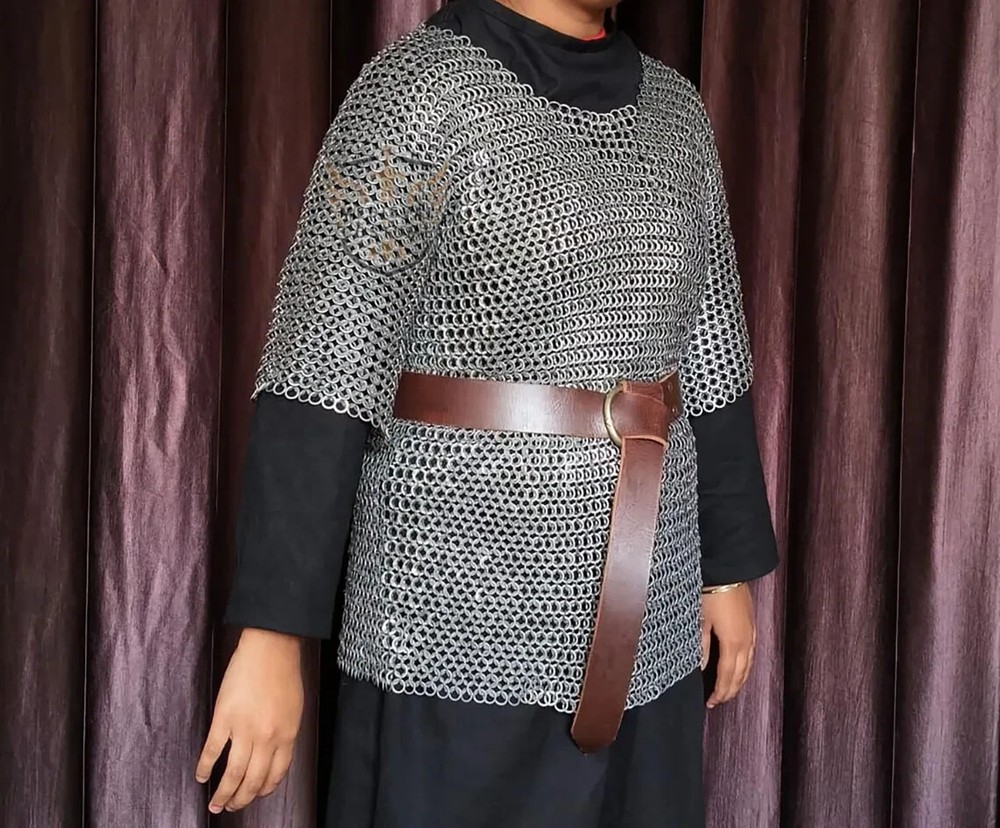 Chainmail Shirt, 9mm Flat Ring Riveted With Solid Rings, Christmas Gifts