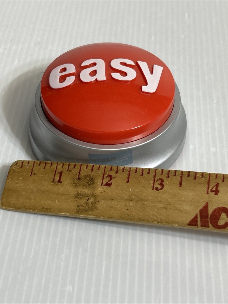 Vintage Staples "That Was Easy" Red Button
