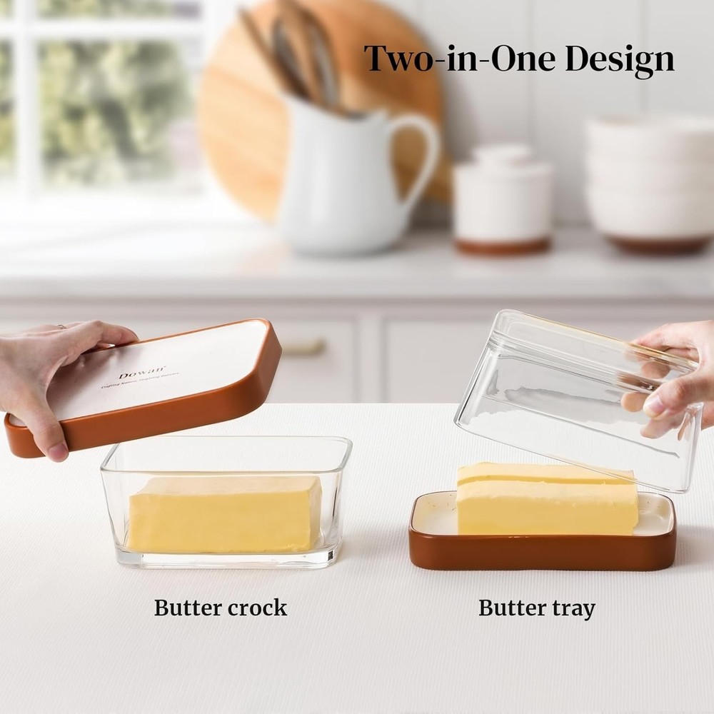 Stylish and Functional Butter Keeper with Ceramic Lid - Dishwasher Safe Elegance