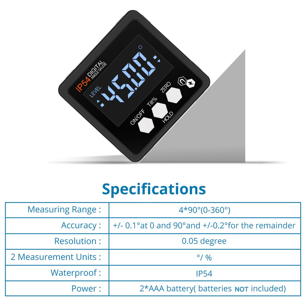 ETOPOO 4*90° Updated Precision Digital Protractor Inclinometer Level Box Angle