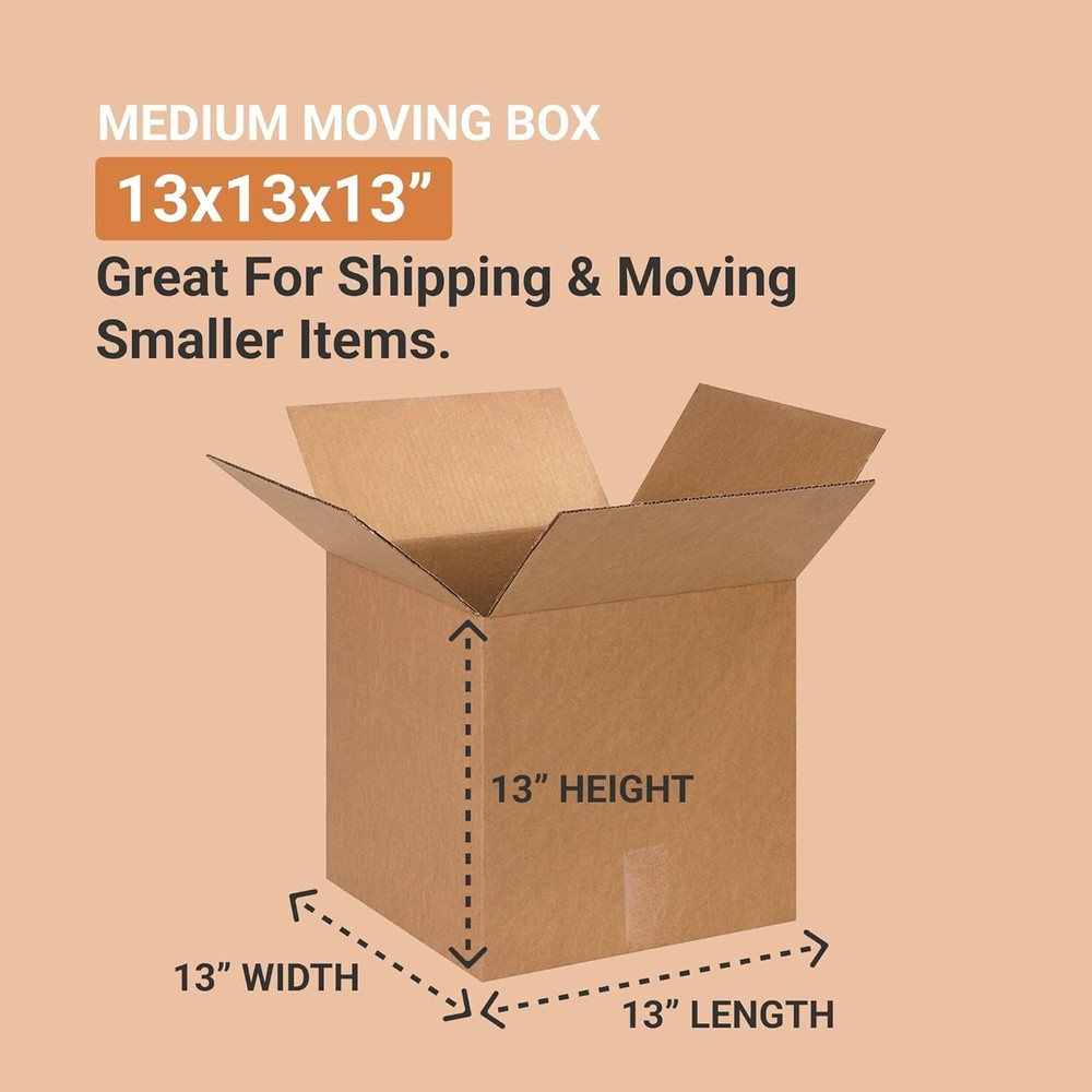 13 x 13 x 13 Shipping Boxes Moving Boxes Corrugated Kraft 25/Bundle 25/Pack