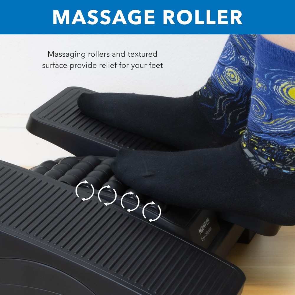 Mount-It! Ergonomic Footrest, Tilt Adjustable Individual Platforms, Height Adjus