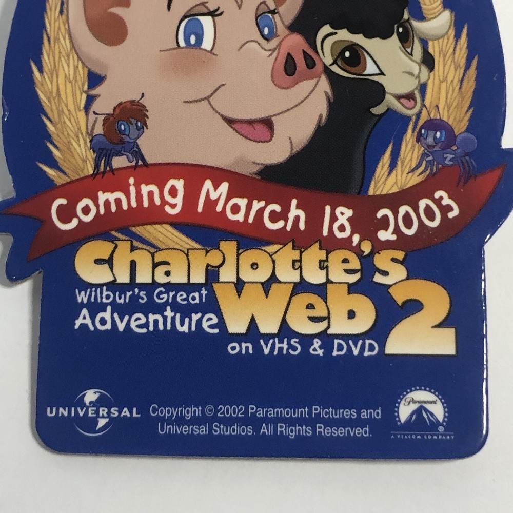 charlotte’s web 2 dvd release cardboard pin 2003