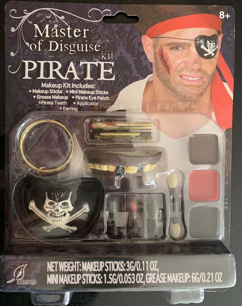 PIRATE COSTUME ACCESSORY KIT - EARRING, EYEPATCH, TEETH EYE PATCH