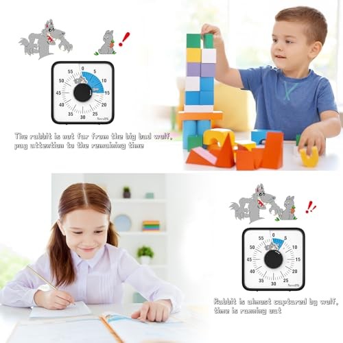SECURA 60-MINUTE VISUAL COUNTDOWN TIMER 7.5 OVERSIZE CLASSROOM T764 - BLUE