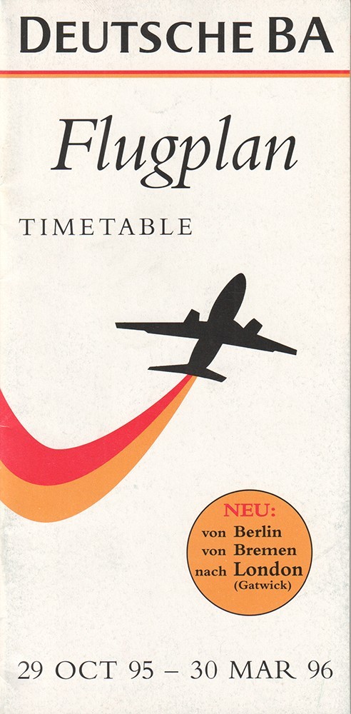 Deutsche BA timetable 1995/10/29