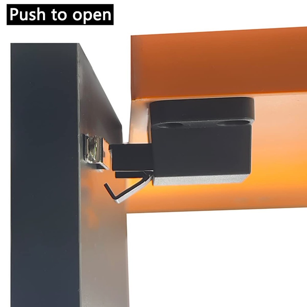 Self-Closing Push to Open Door Latch Cabinet Hardware 8 Pack Black Lock