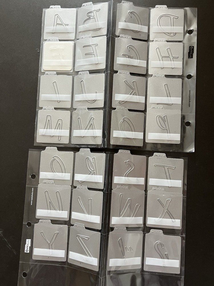 Quickutz Alphabet EMILY Complete Upper Case, Lower Case, Numbers W/Binder