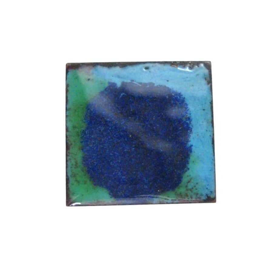Handcrafted Enamel Artistan Brooch PIn Handcrafted Square Rustic Statement