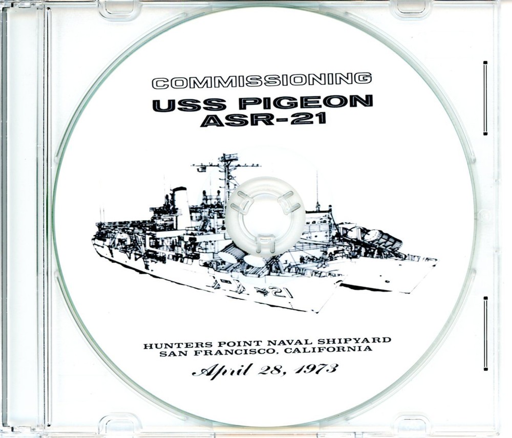 USS Pigeon ASR 21 Commissioning Program 1973  Navy Plank Owners
