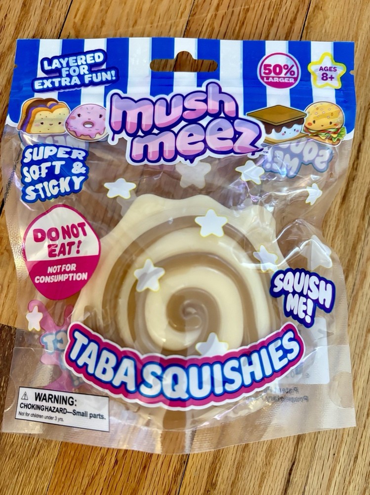 TABA Squishies 💙🤍🩷 Cinnamon Roll Mush Meez Stress Squishy Toy