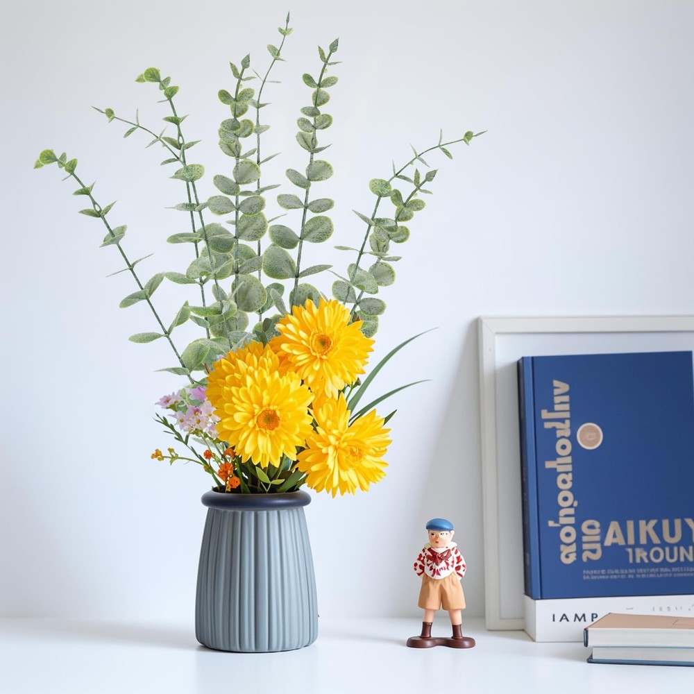 20pcs Eucalyptus Stems Artificial Eucalyptus Leaves Stems Artificial Fake Flo...