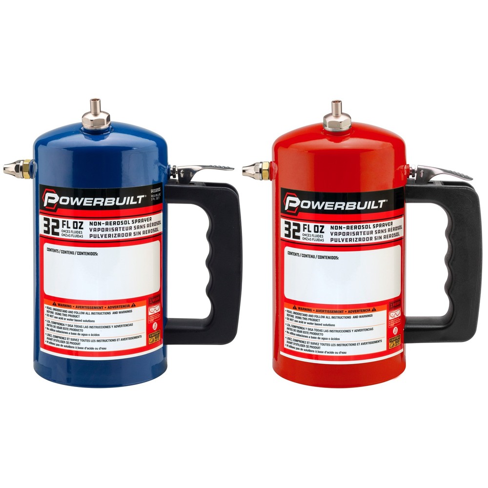 Powerbuilt 2 Pack Non-Aerosol Pressurized Sprayers ( RED / Blue )2ece2ece -