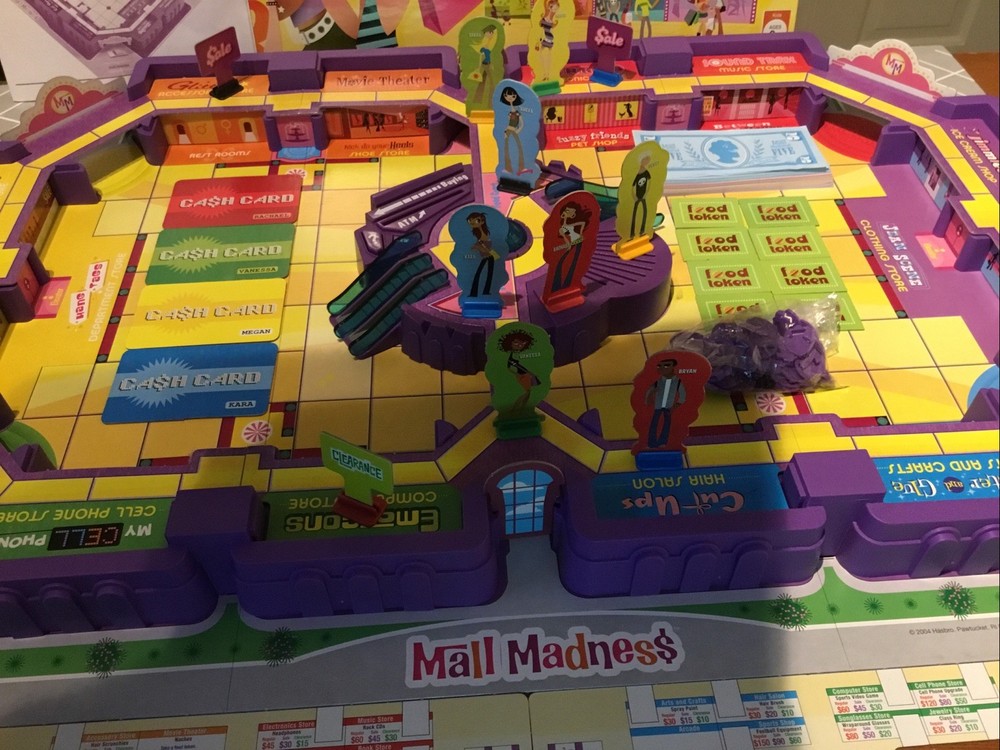 2004 Mall Madness Board Game By Milton Bradley, Complete, Nice!