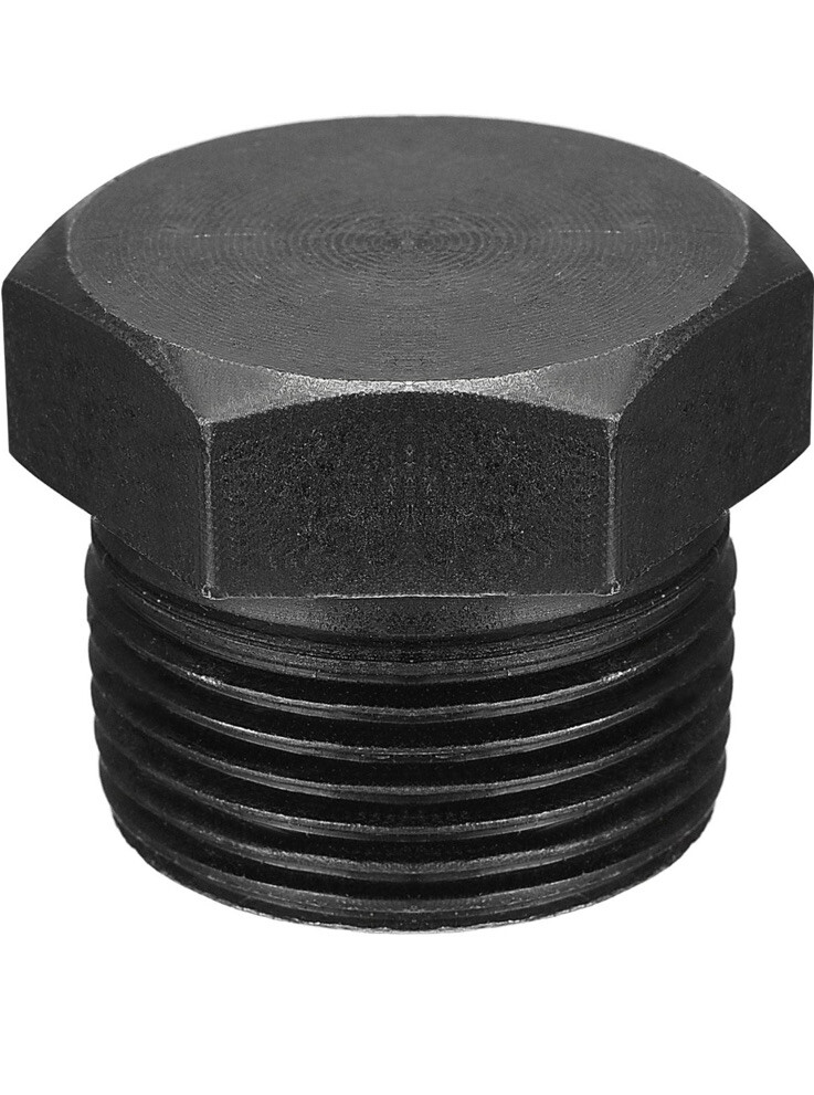 1NPT Male Outer Hex Head Plug Carbon Steel Solid Thread Terminate Pipe End Fit