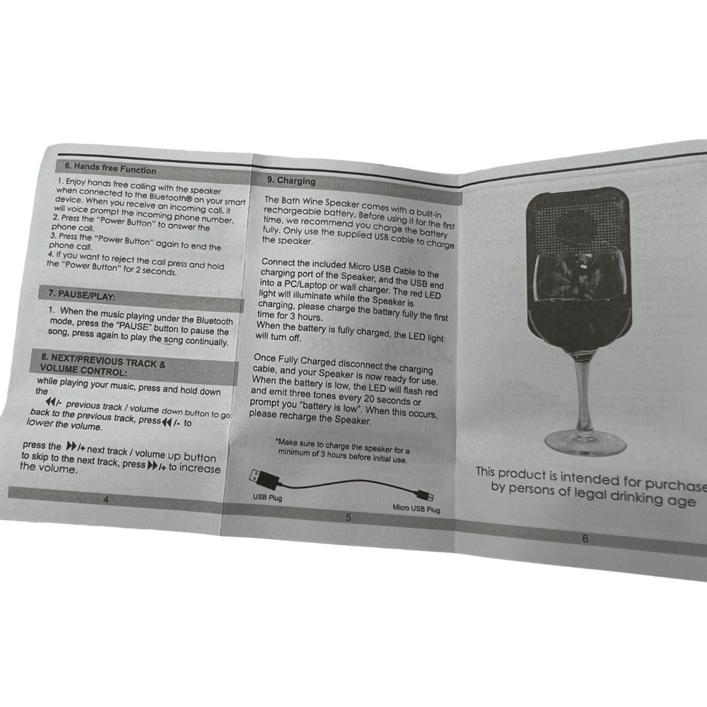 Gabba Goods Bath Wine Holder & Speaker Bluetooth White