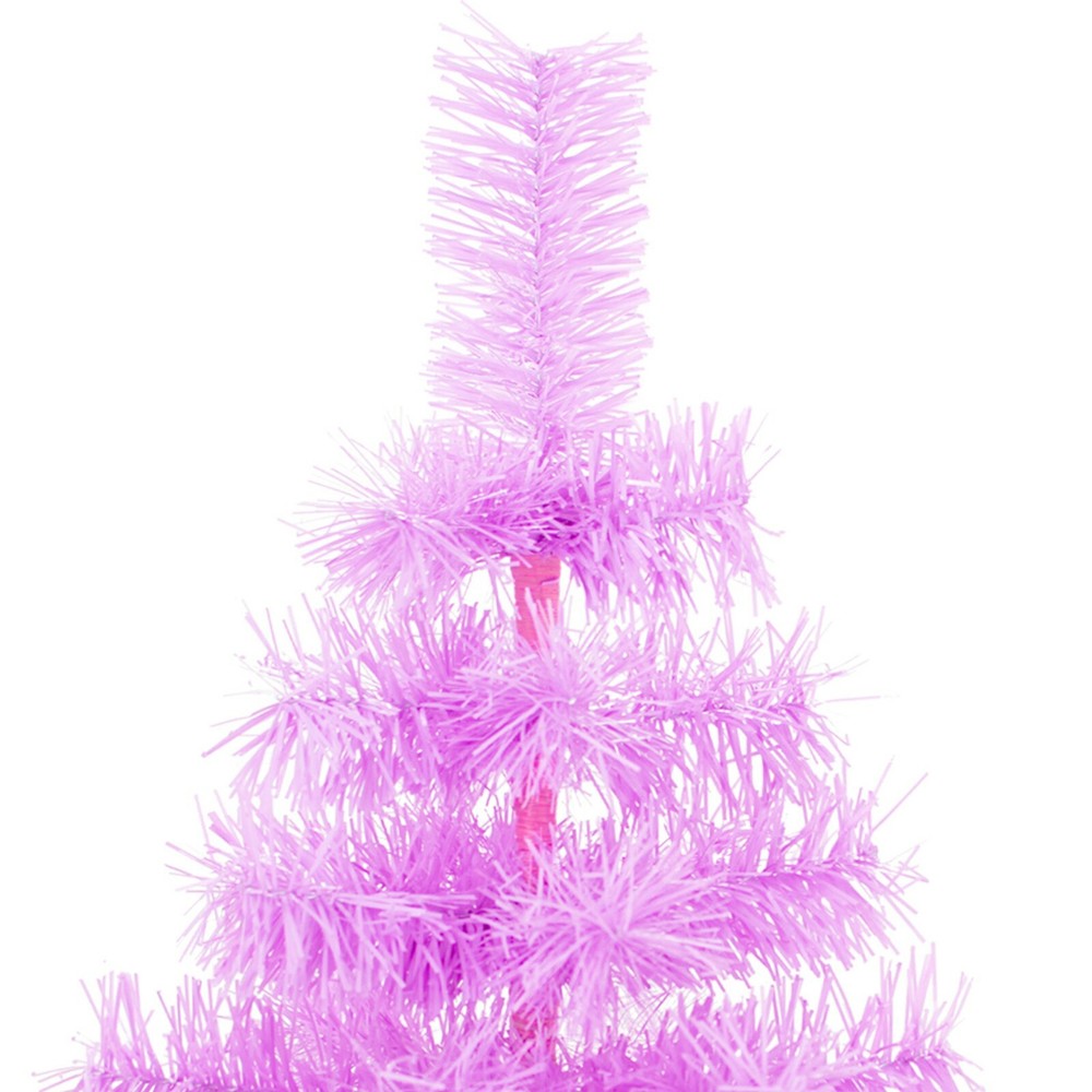 Lavender Tinsel Christmas Tree, Stand Included Folding Wire Branches