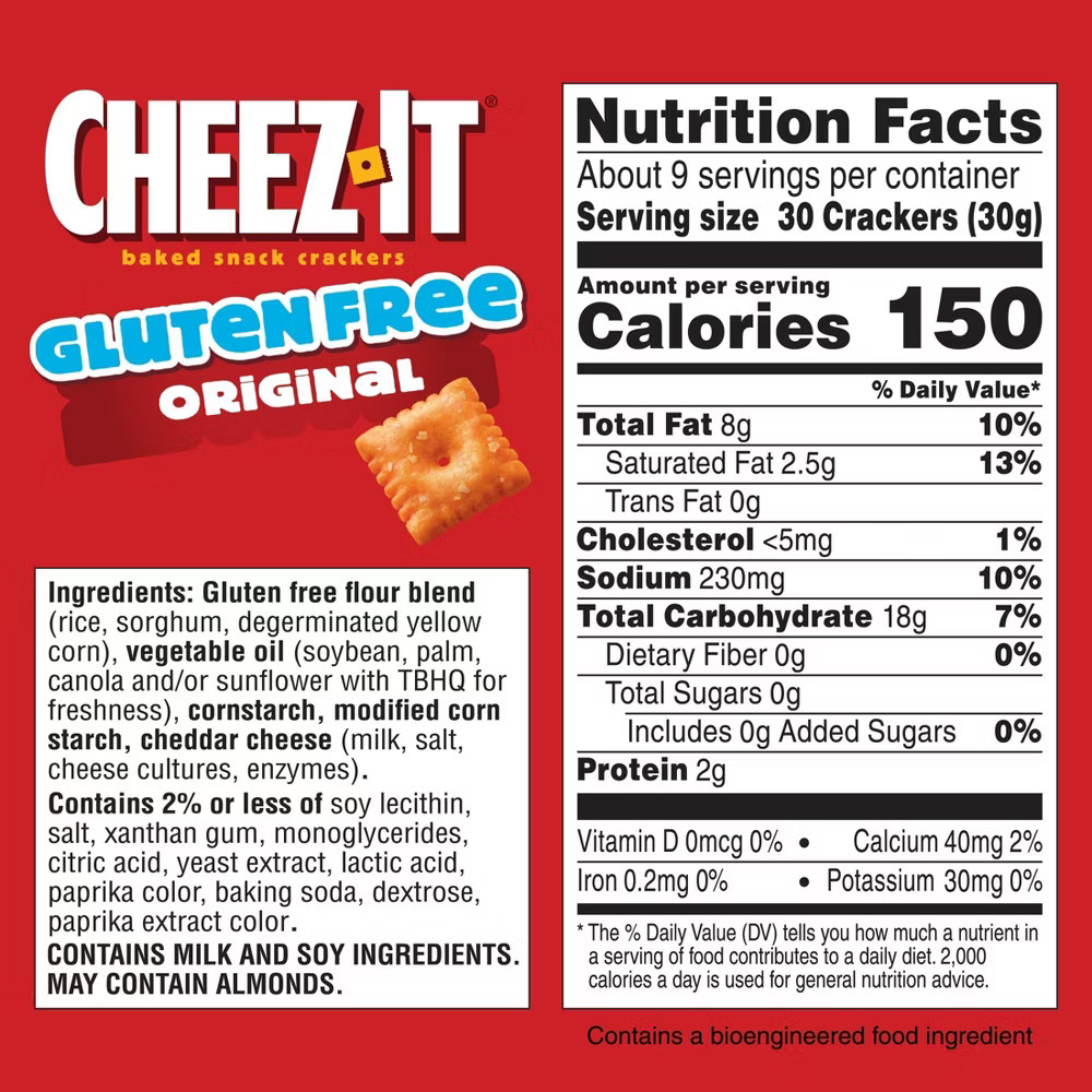 Cheez-It Gluten Free Snack Crackers - 9oz