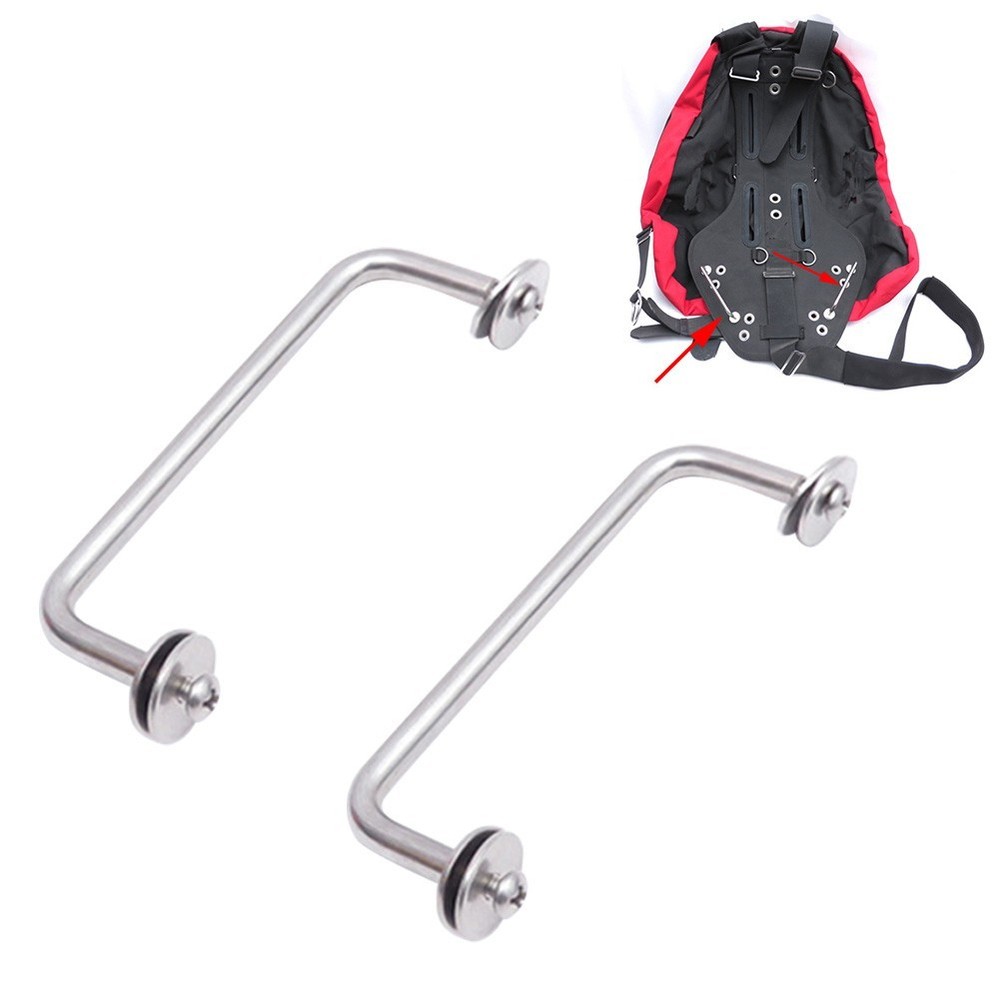 Handle Buttplate Handle Rail Sidemount Scuba Diving Buttplate Handle Hook Silver