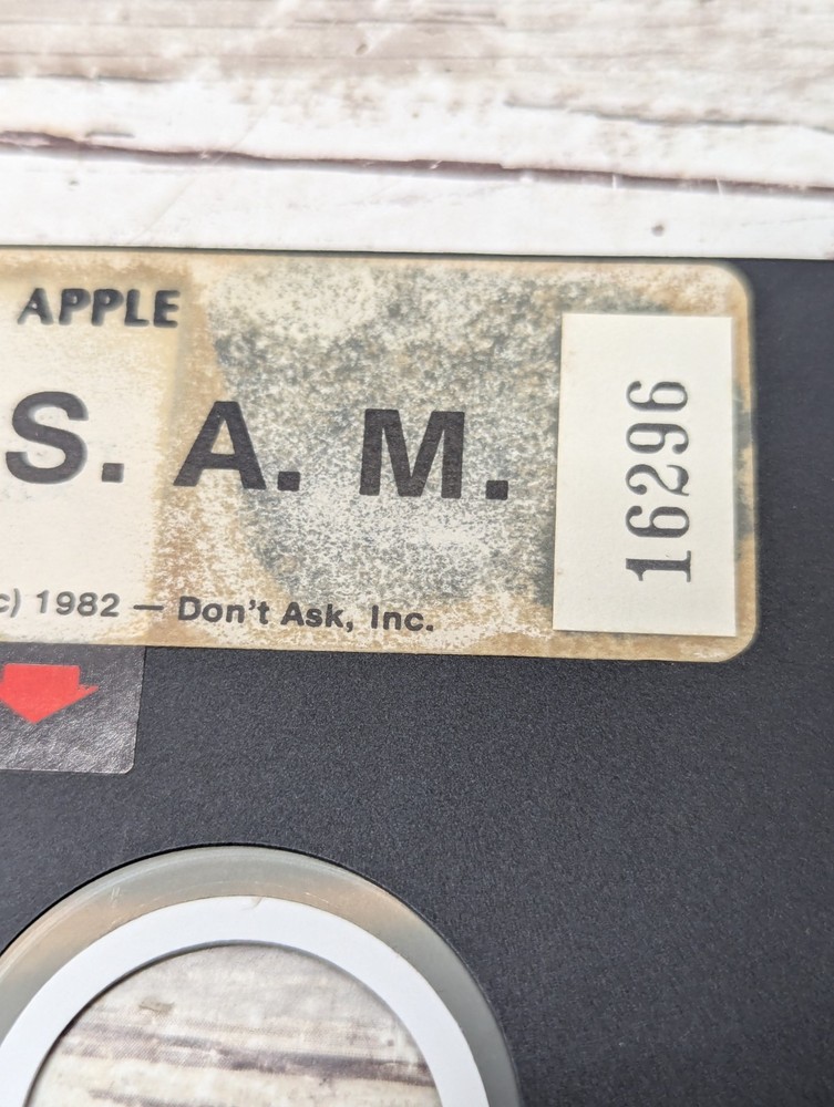 1982 Tronix SAM Software Automatic Mouth Apple II Disk Only Don't Ask