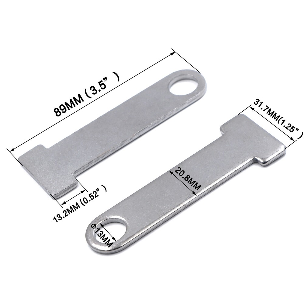 2x Universal Motorcycle Helmet Strap D-Ring Steel Lock Extensions Scooter Biker