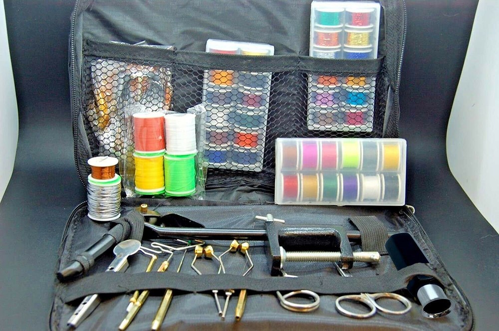 Fly Tying Tools Set, Thread, Tinsel, Floss, Vise, Hackle, Whip, Wire