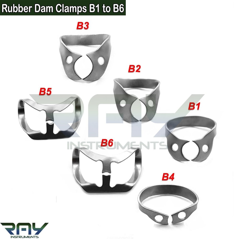 Universal Rubber Dam Brinker Clamps Upper Lower B1 B2 B3 B4 B5 B6 Dentist Tools