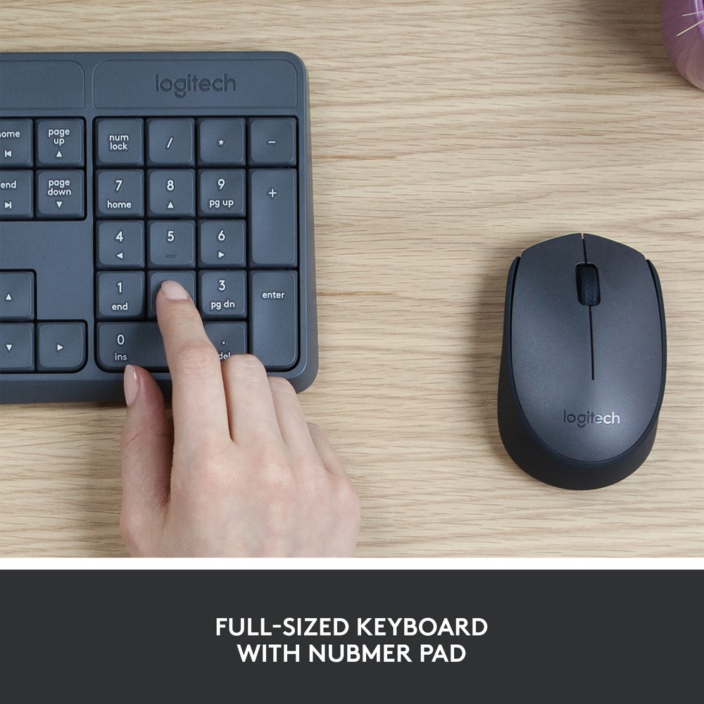 Logitech - MK235 Wireless Keyboard and Optical Mouse Bundle for PC - Black