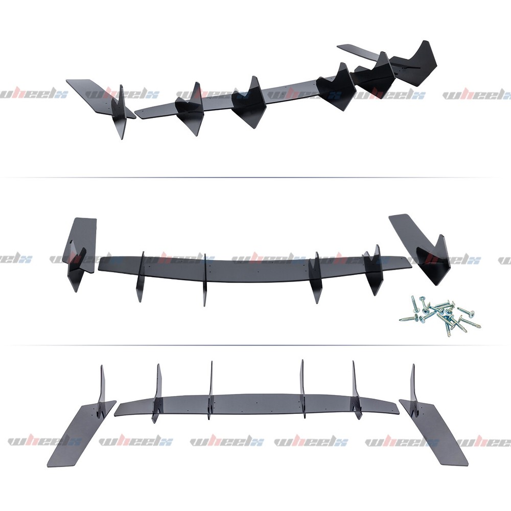 V2 Style Glossy Black Rear Diffuser & Side Splitter For Ford Mustang 2015-2023