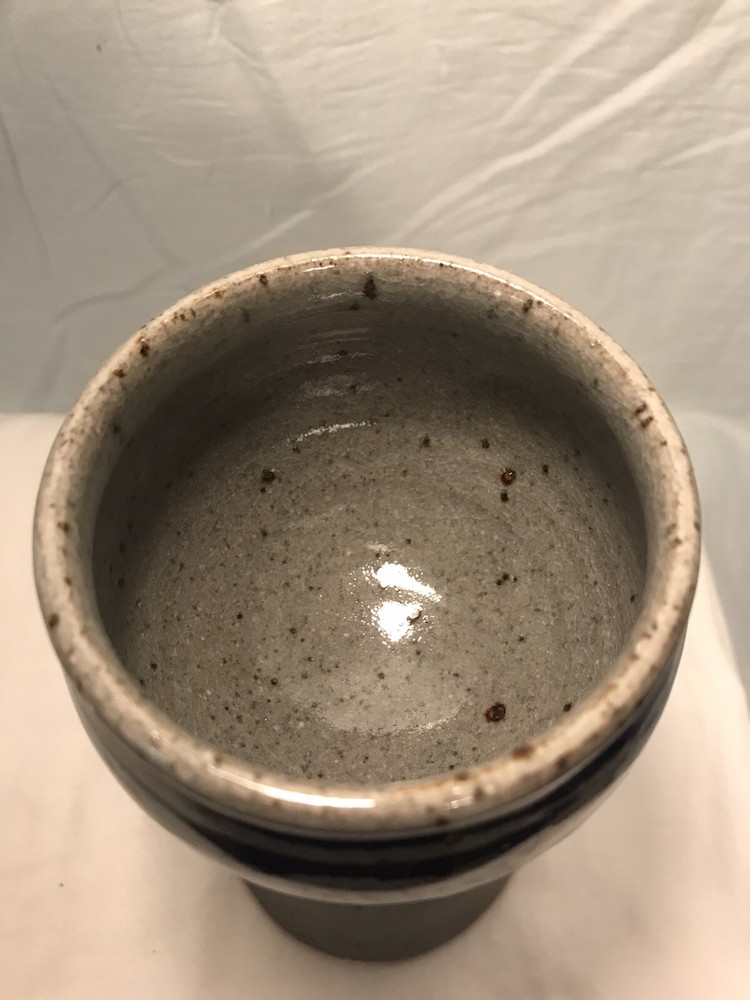 Mid century studio art stoneware pottery goblet 