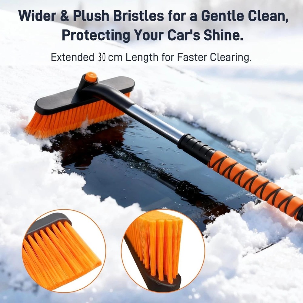 2 in 1 35.4" Extendable Snow Brush ice Scraper car Windshield with 360°Rotating