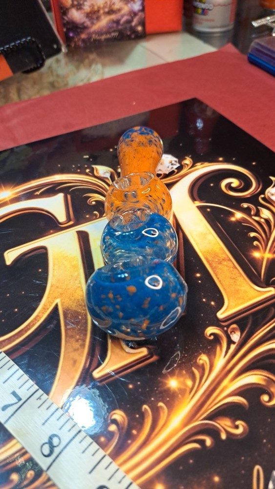 Triple Bowl 3 Bowl Hand Blown Spoon Pipe