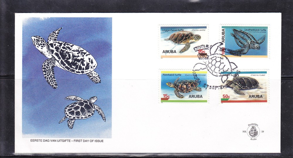 Arubu Issue FDC 1995 (59) Turtles