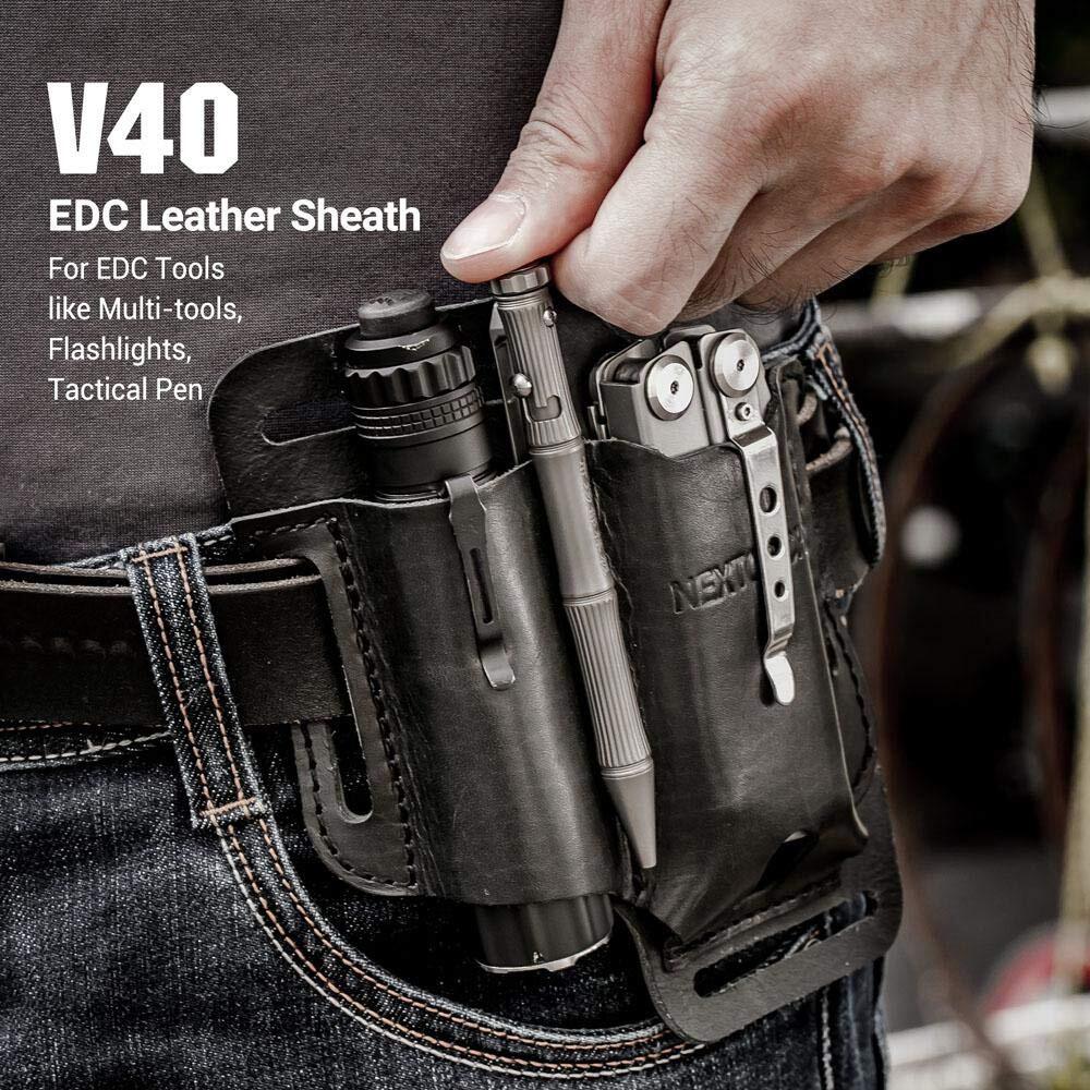 NEXTORCH EDC Leather Sheath, Multitools Sheath,Knife Belt Sheath/Leather