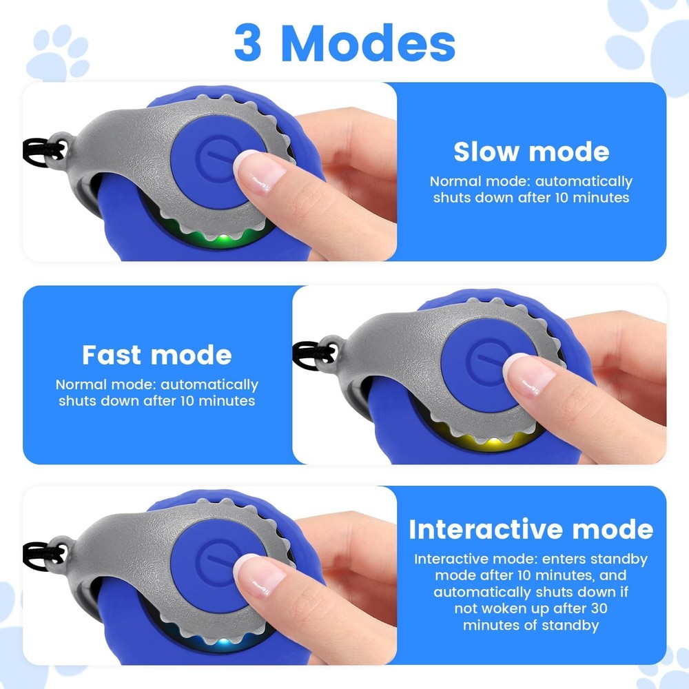 Interactive Cat Ball Toy with Moving Tail, Automatic Rolling Pet Toy - Blue&Red