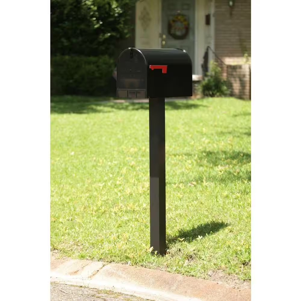Heavy-Duty Extra Large Jumbo Post Mount Rural Mailbox Galvanized Steel Package