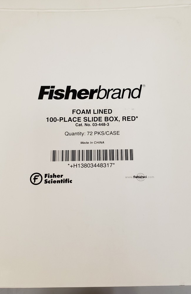Fisherbrand Foam Lined 100-Place Slide Box, Red