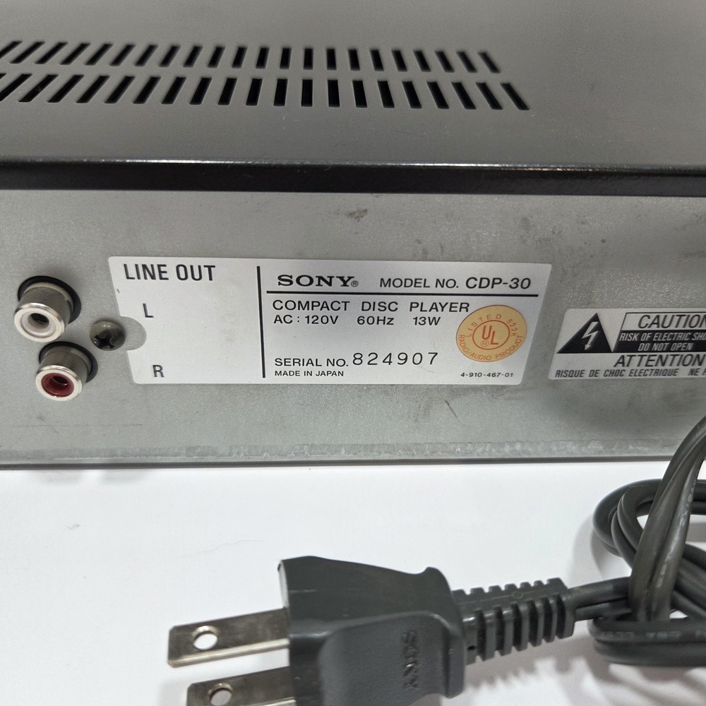 Sony CDP-30 CD Player TESTED And Working Vintage
