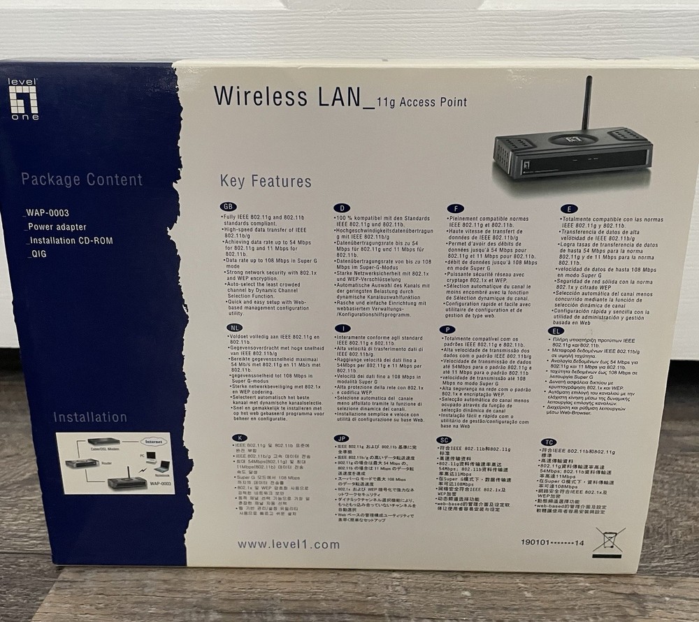 Level One Wireless LAN Model WAP-0003