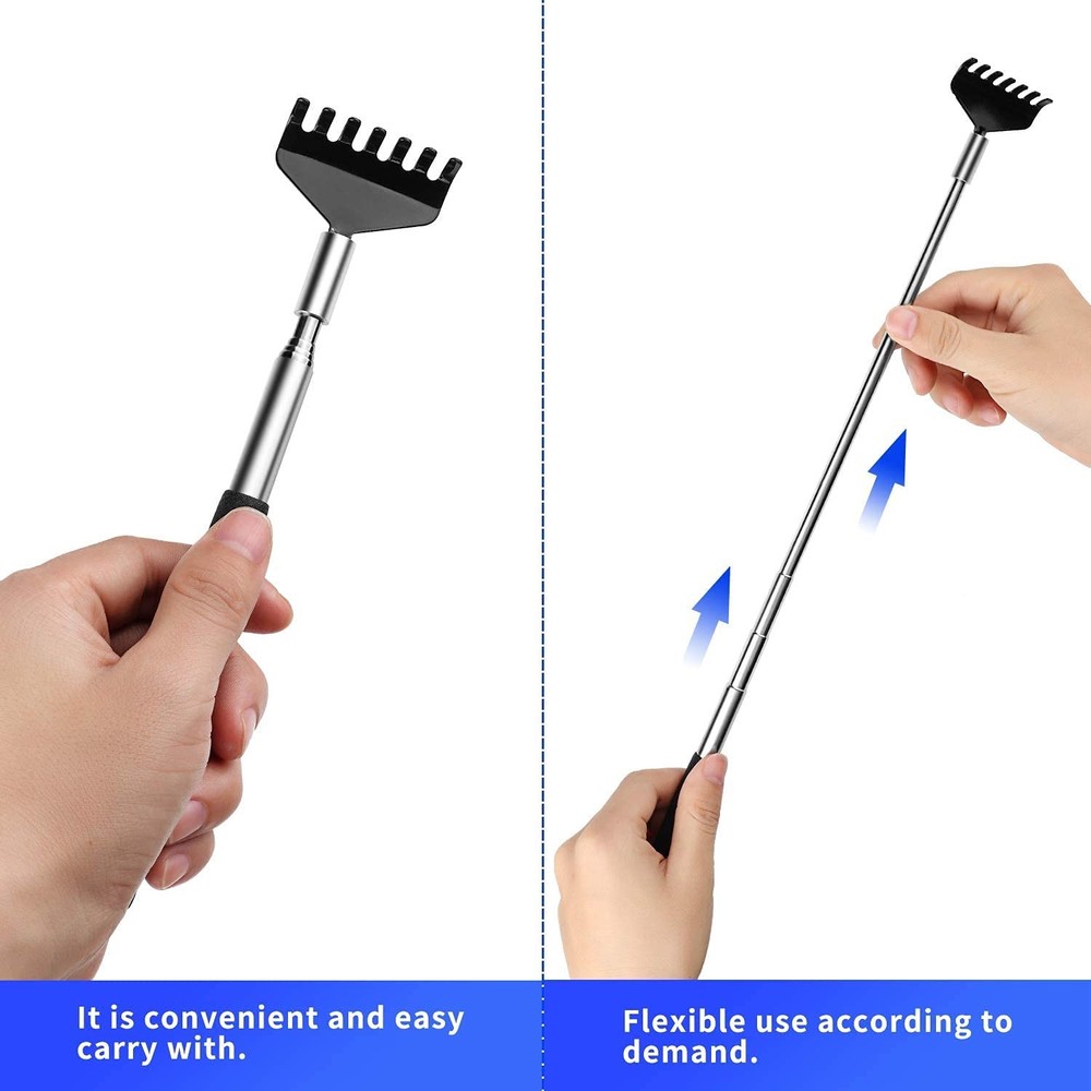 Kuvvfe 2 Pack Portable Extendable Back 2 Count (Pack of 1), A-black