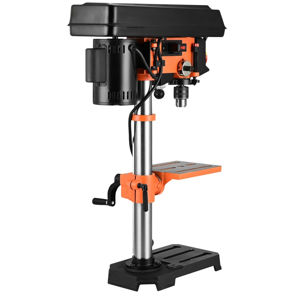 10-Inch 5-Speed Benchtop Drill Press with Cast Iron Base and Built-in Light