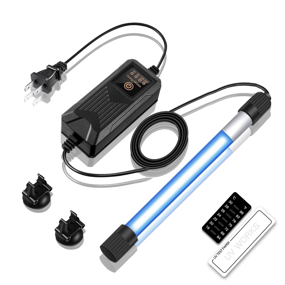9W Timer UV Aquarium Clean Light Algae Removal LED Light Waterproof for Fish ...