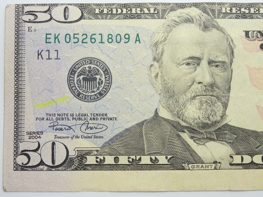 Miscut Error Banknote Series 2004 $50 Federal Reserve Note