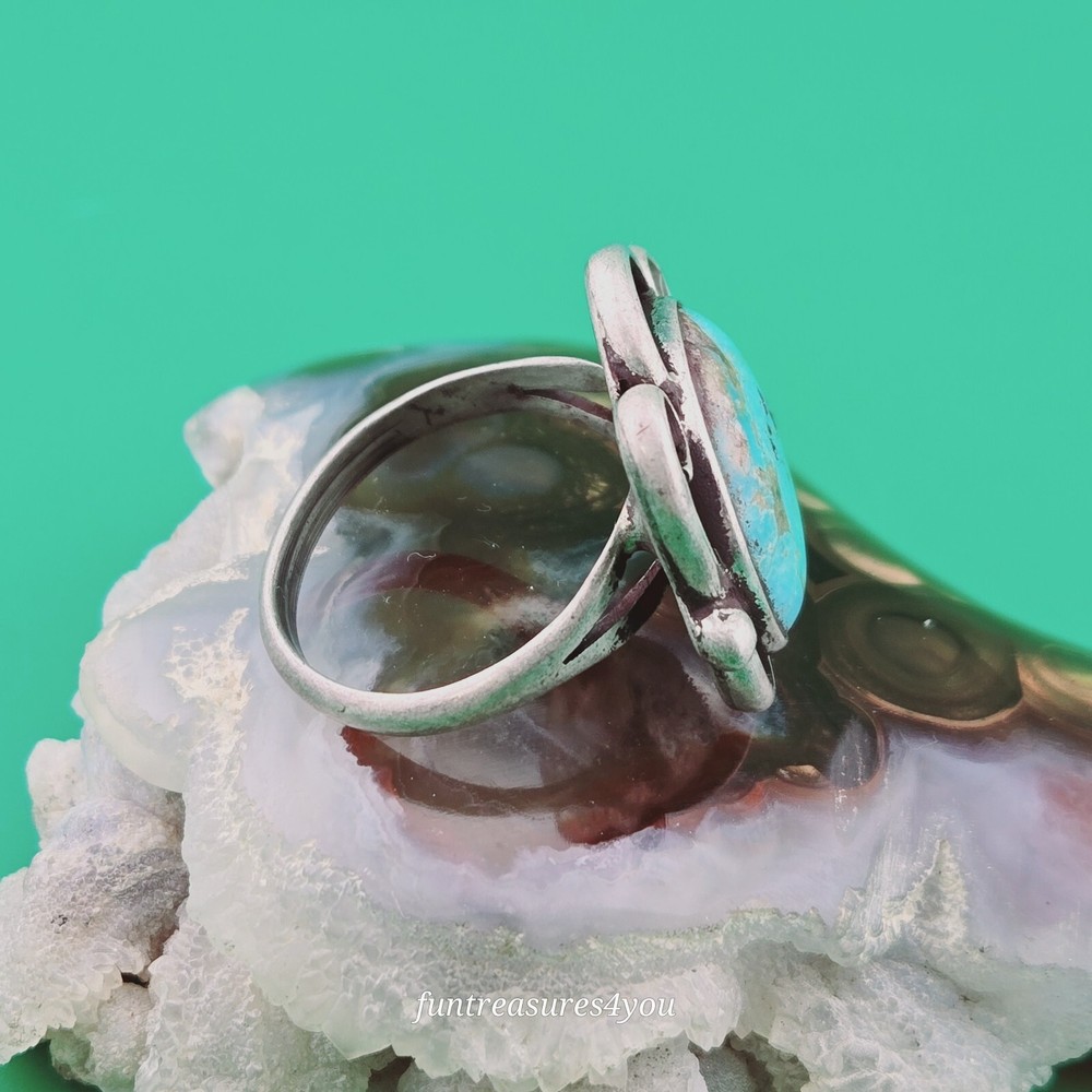 Old Pawn Navajo Turquoise Ring Size 6