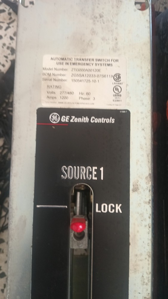General Electric Zenith 1200 Amp Transfer Switch