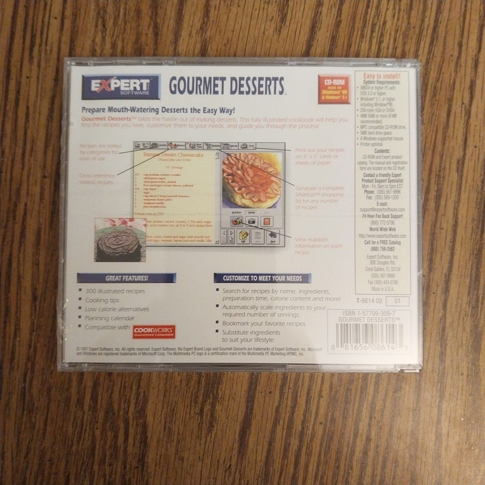 Expert Software Great Gourmet 5000 Recipes PC CD-ROM 1995 ExSoft for Windows 3.1