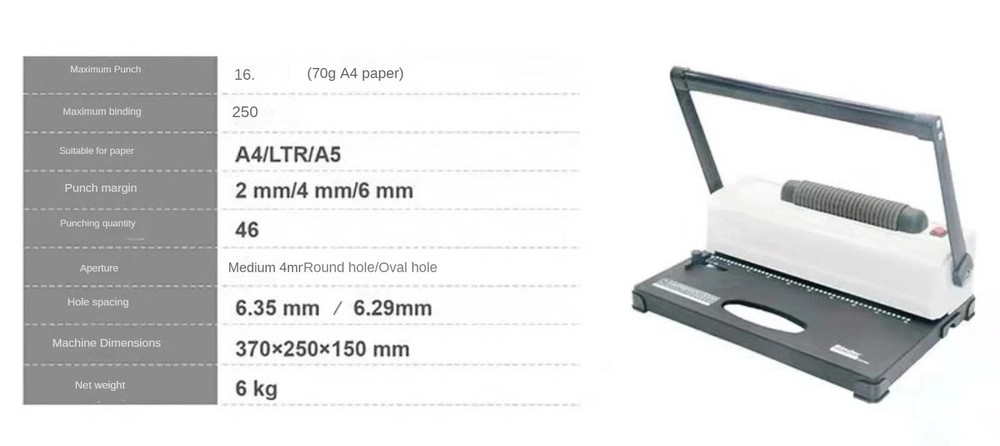 A4 Electric Single Coil Binding Machine Laptop Office Text Punch Binding Machine
