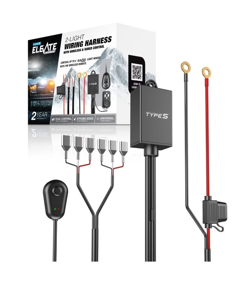 TYPE S - Elevate 2-Light Output Wiring Harness - Wireless Remote or Wired Contro