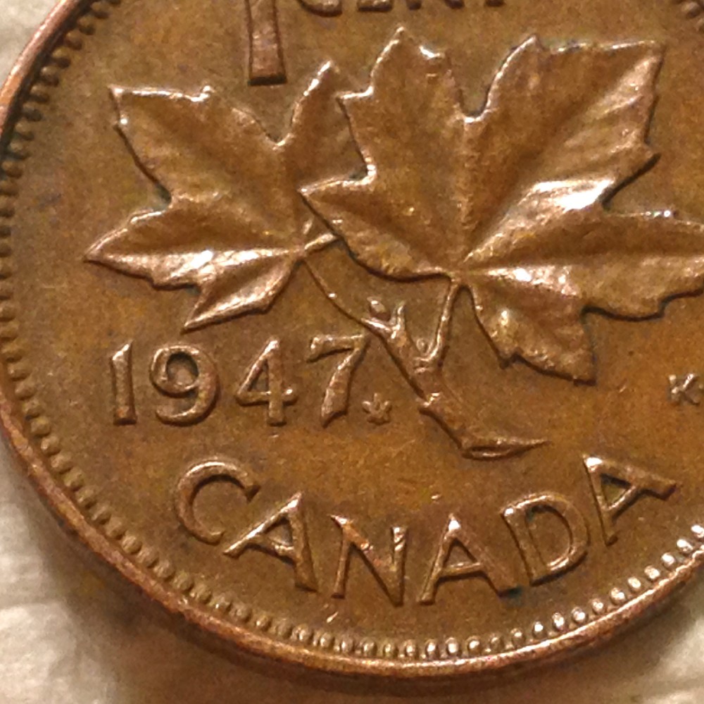 1947 King VI pennies - three different varieties - circulated